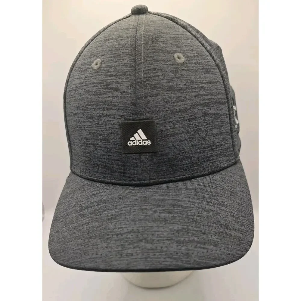 Adidas Golf Heathered Gray Patch Hat Strapback Cap GBC Apparel Size L/XL A-Flex